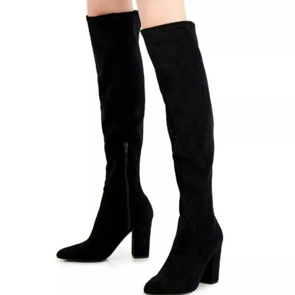 Wild Pair Shoes - Wild Pair Bravy Over-the-Knee Stretch Boots Black -5